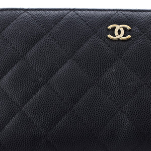 Zip Around Organizer Wallet Quilted Caviar Large