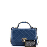 Chain Infinity Top Handle Bag Quilted Lambskin Mini