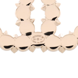 CC Brooch Metal with Crystals and Faux Pearls