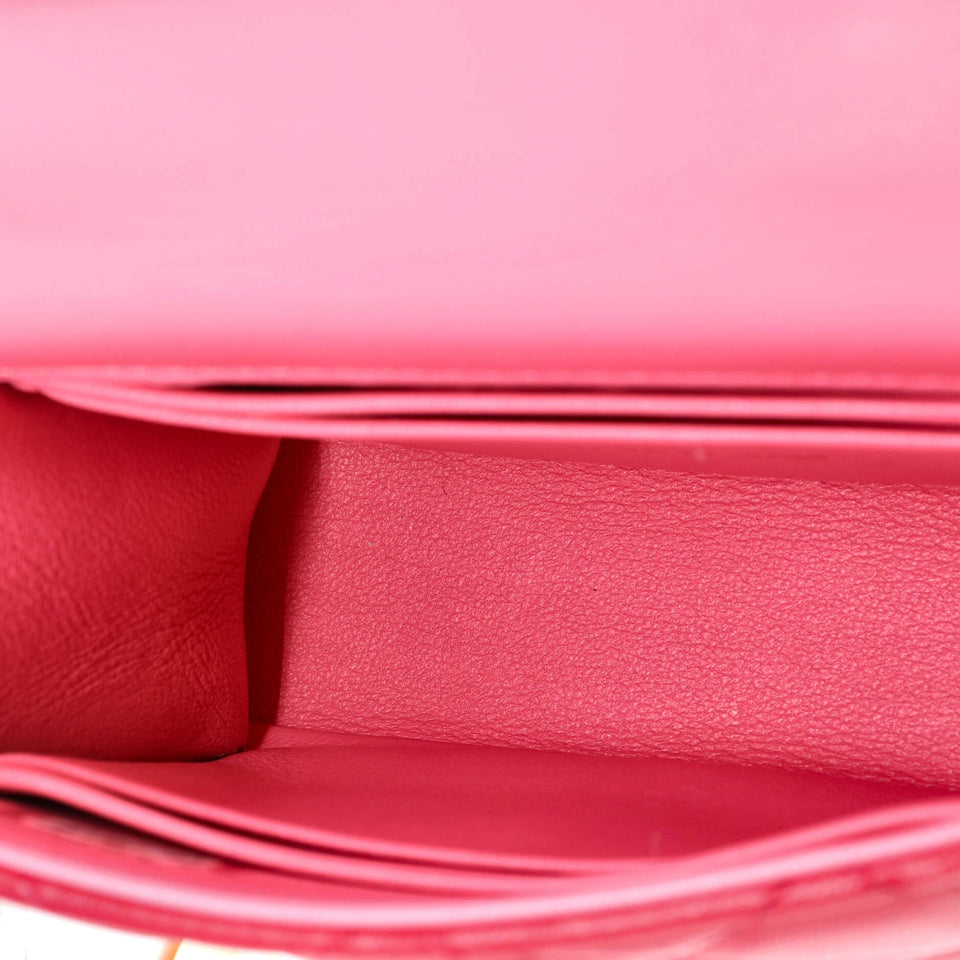 Square Classic Flap Top Handle Clutch with Chain Quilted Lambskin