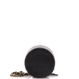 CC Round Vanity Case with Chain Quilted Lambskin Mini