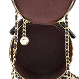 CC Round Vanity Case with Chain Quilted Lambskin Mini