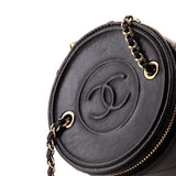 CC Round Vanity Case with Chain Quilted Lambskin Mini