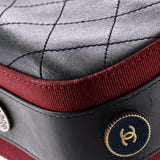 Button Up Camera Case Quilted Calfskin with Grosgrain Small