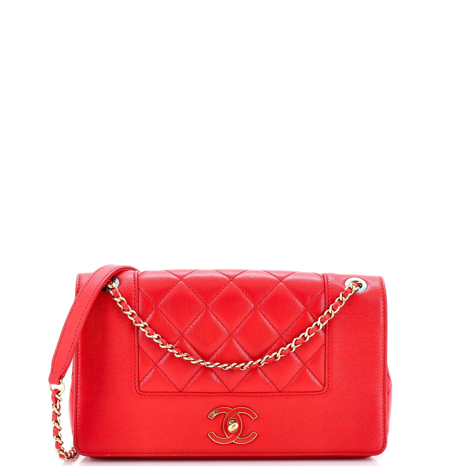 Mademoiselle Vintage Flap Bag Quilted Sheepskin Medium