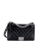 Boy Flap Bag Chevron Patent New Medium