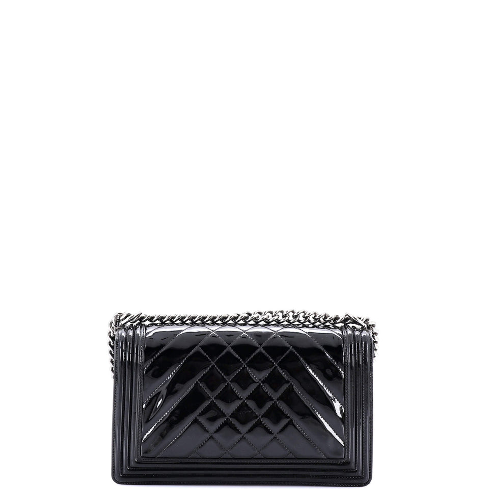 Boy Flap Bag Chevron Patent New Medium