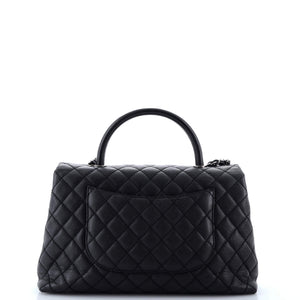 Coco Top Handle Bag Quilted Caviar Medium