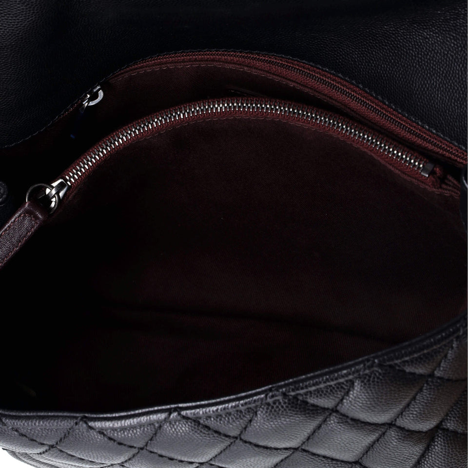 Coco Top Handle Bag Quilted Caviar Medium