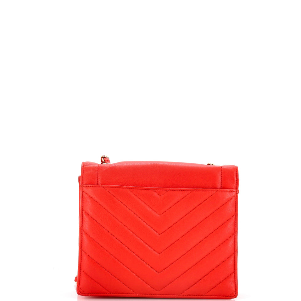 Envelope Flap Bag Chevron Calfskin Small