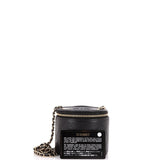 CC Round Vanity Case with Chain Quilted Lambskin Mini