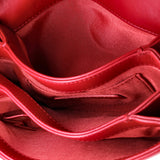 Camellia Compartment Flap Bag Velvet with Leather Small