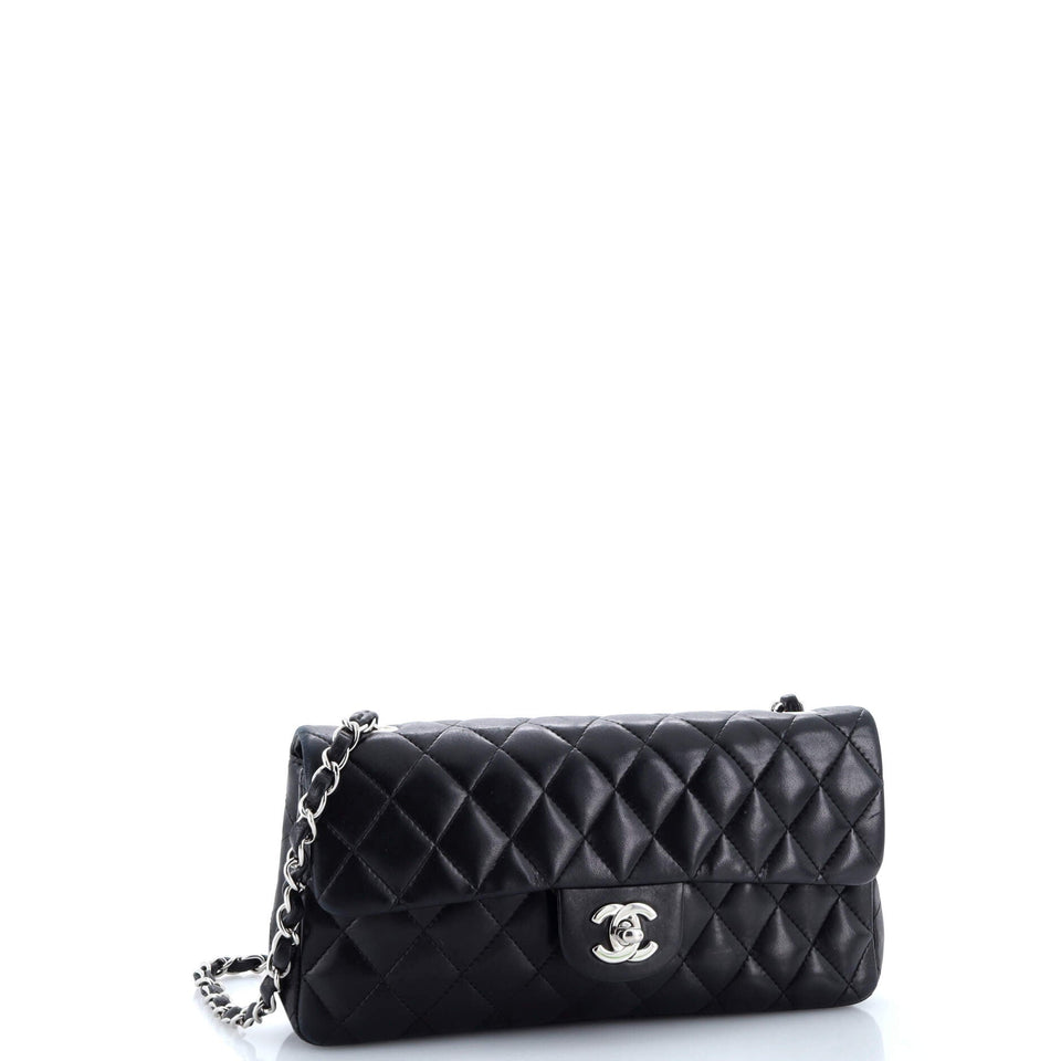Classic Single Flap Bag Quilted Lambskin East West