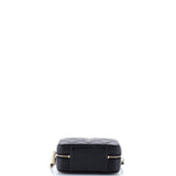 CC Zip Around Top Handle Vanity Case with Chain Quilted Caviar Mini