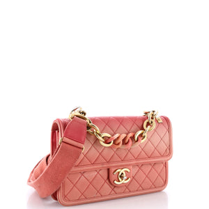 Sunset On The Sea Flap Bag Quilted Caviar Medium