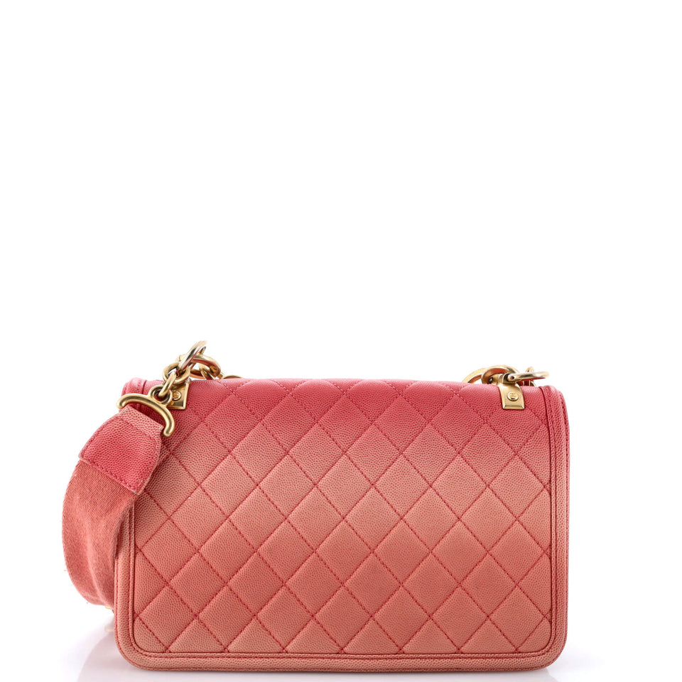 Sunset On The Sea Flap Bag Quilted Caviar Medium