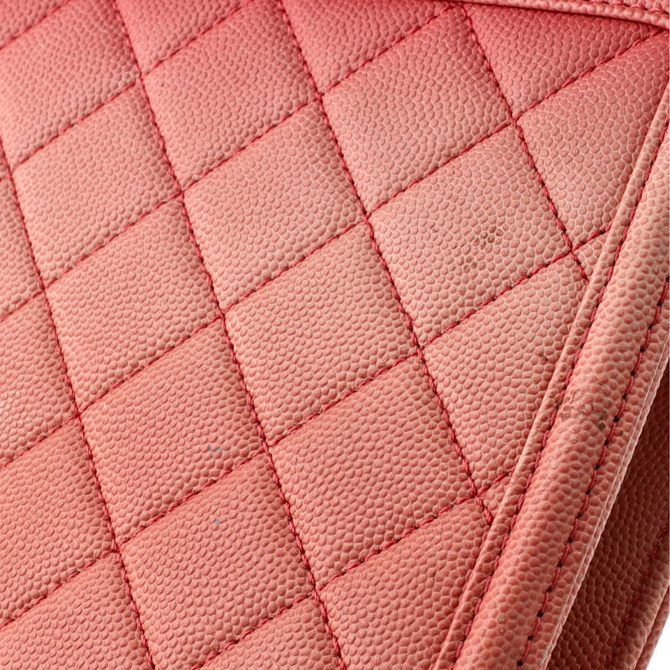 Sunset On The Sea Flap Bag Quilted Caviar Medium
