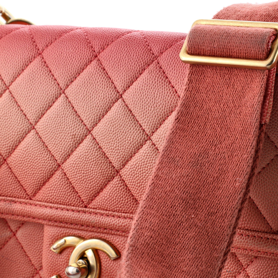 Sunset On The Sea Flap Bag Quilted Caviar Medium