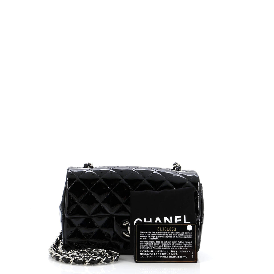 Classic Single Flap Bag Quilted Patent Mini