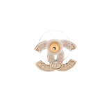 CC Stud Earrings Metal with Faux Pearls and Crystals