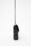 Chanel Black leather Chocolate Bar Flap Bag With 24K Gold Plated Hardware