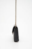 Chanel Black leather Chocolate Bar Flap Bag With 24K Gold Plated Hardware