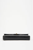 Chanel Black leather Chocolate Bar Flap Bag With 24K Gold Plated Hardware