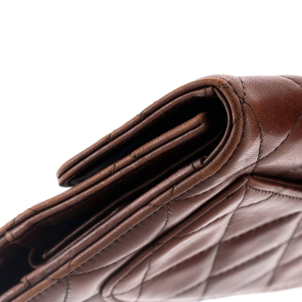 Trifold Classic Flap Wallet Quilted Lambskin