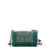 Boy Flap Bag Studded Chevron Calfskin with Tweed Small