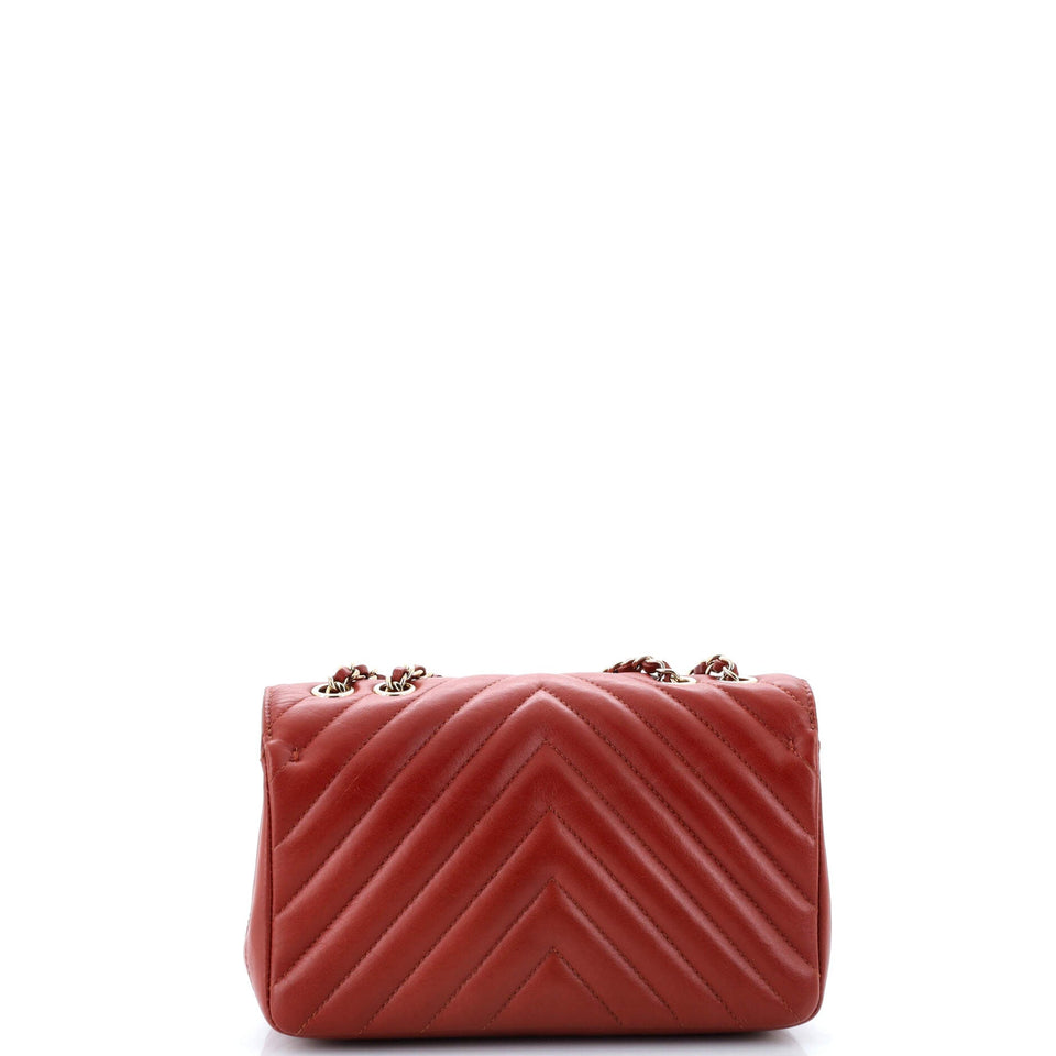 Statement Flap Bag Chevron Calfskin Mini