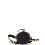 Twist Your Buttons Drawstring Bucket Bag Quilted Caviar Mini