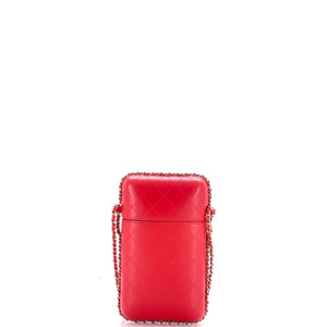 Chain Around Phone Holder Box Crossbody Quilted Lambskin