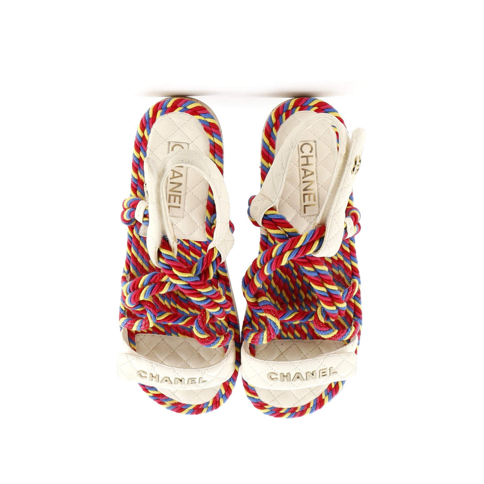 Women's Cord Velcro Dad Sandals Quilted Leather