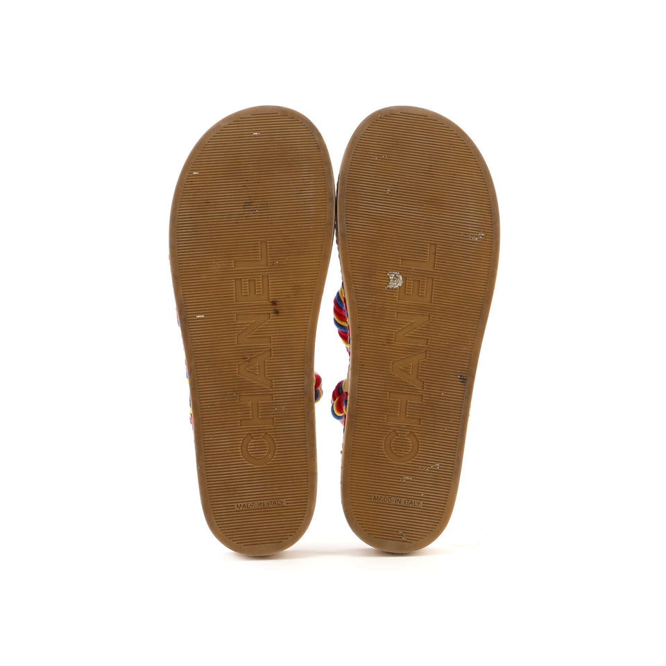 Women's Cord Velcro Dad Sandals Quilted Leather