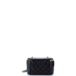Classic Vanity Case with Chain Quilted Lambskin Small