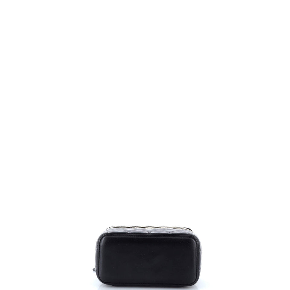Classic Vanity Case with Chain Quilted Lambskin Small