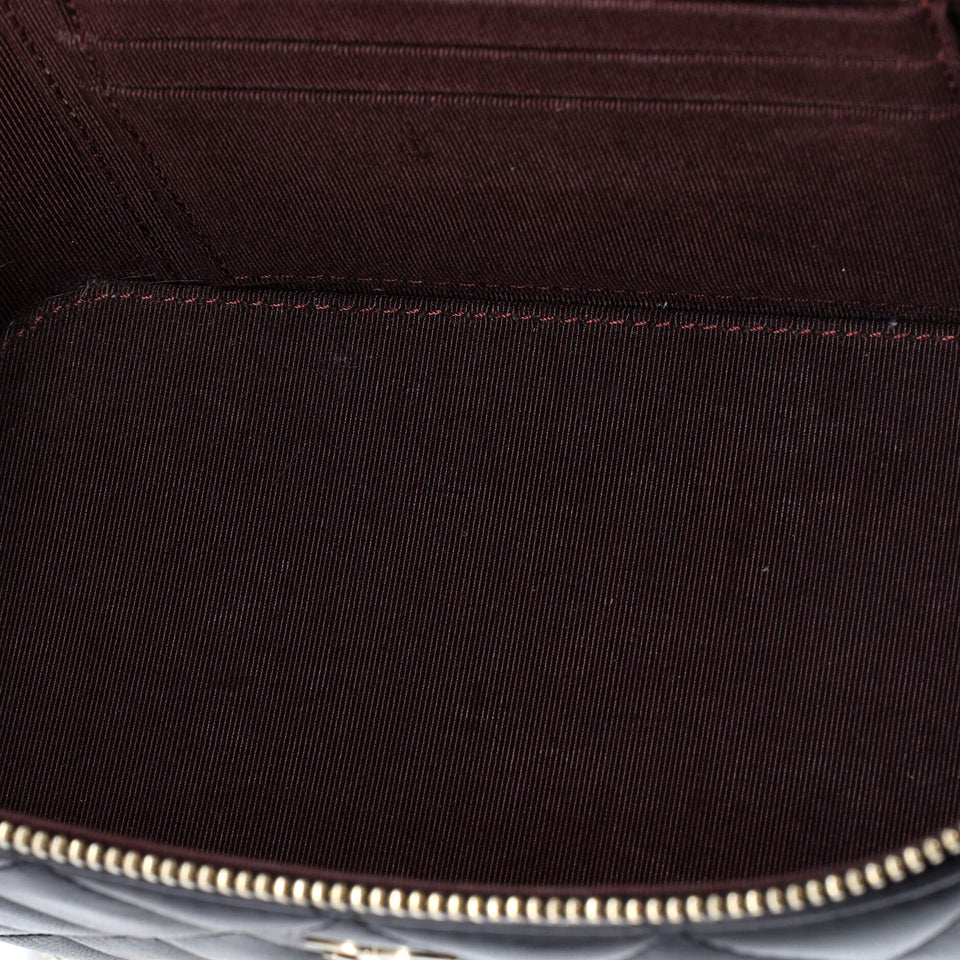 Classic Vanity Case with Chain Quilted Lambskin Small
