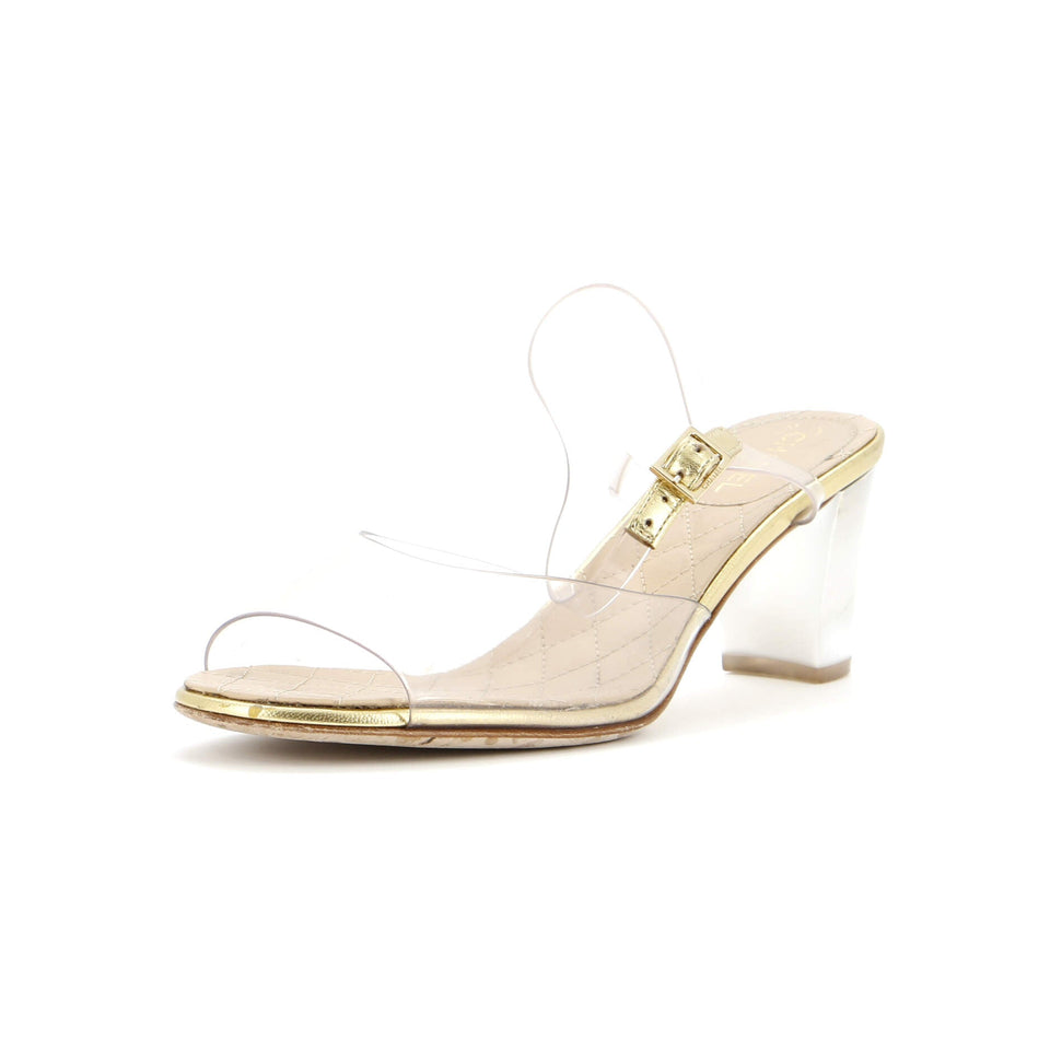 Women's Open Toe Ankle Strap Heeled Sandals PVC