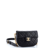Moon Flap Messenger Bag Quilted Caviar Mini