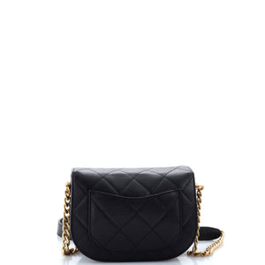 Moon Flap Messenger Bag Quilted Caviar Mini