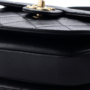 Moon Flap Messenger Bag Quilted Caviar Mini