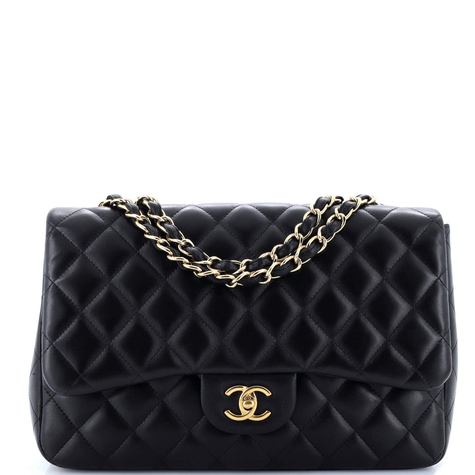 Classic Single Flap Bag Quilted Lambskin Jumbo