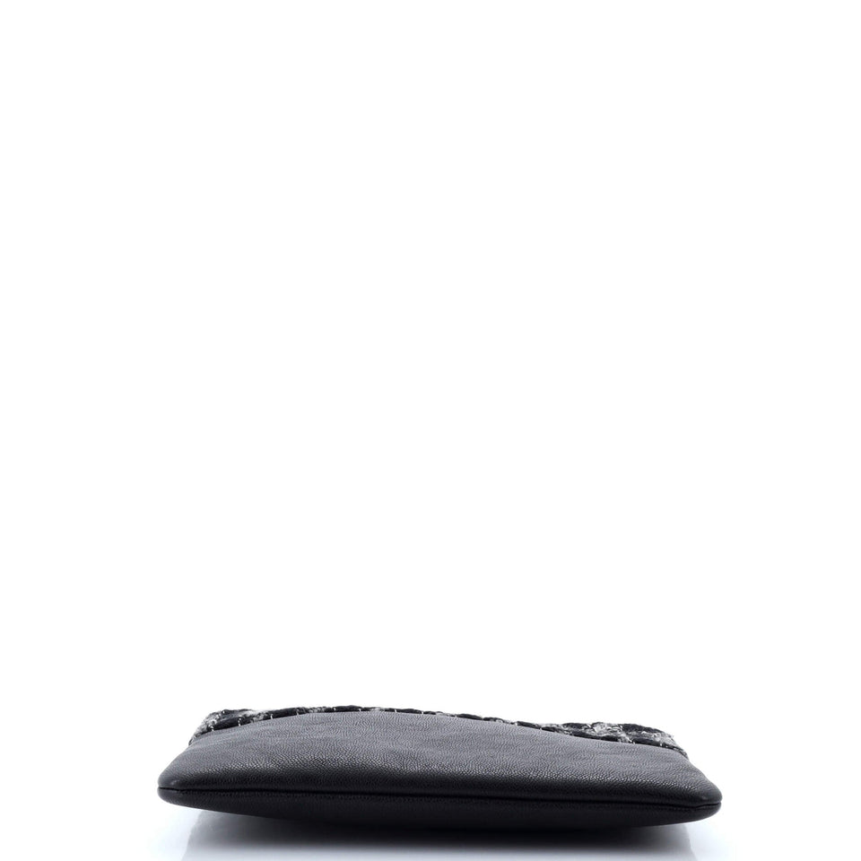 O Case Clutch Quilted Tweed and Caviar Medium