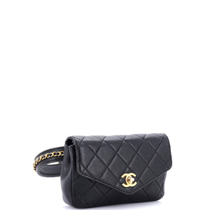 Chain Envelope Belt Bag Quilted Calfskin