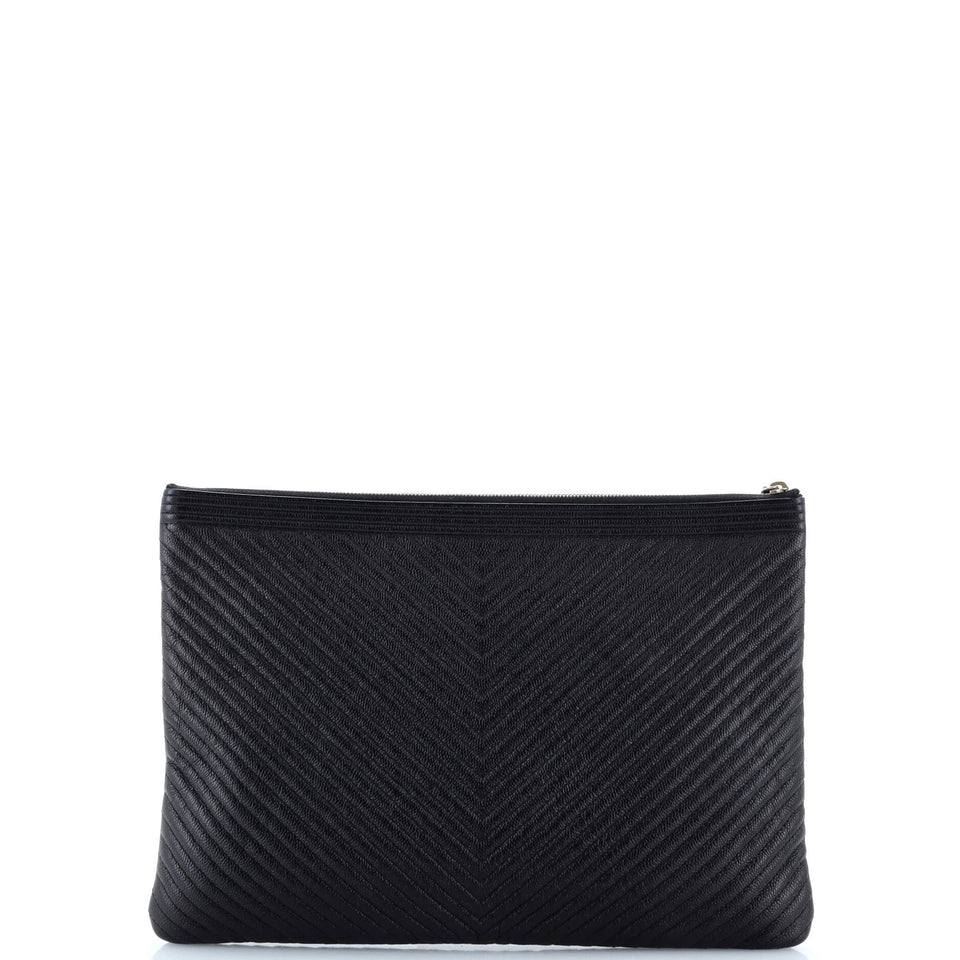 Boy O Case Clutch Chevron Caviar Large