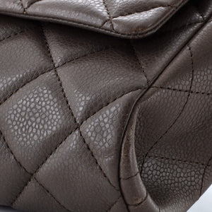 Clutch with Chain Quilted Caviar