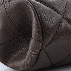 Clutch with Chain Quilted Caviar