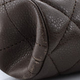 Clutch with Chain Quilted Caviar