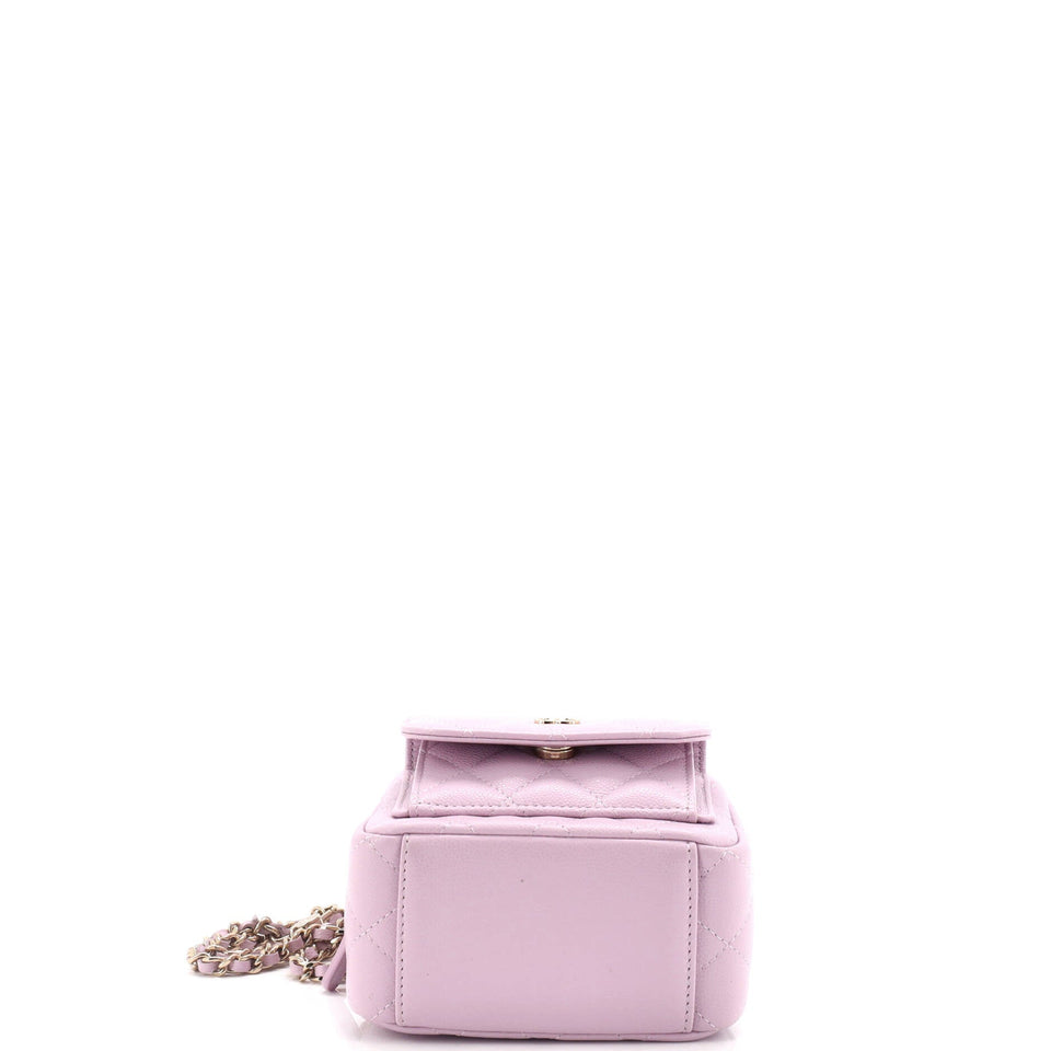 Classic CC Chain Pocket Backpack Quilted Caviar Mini