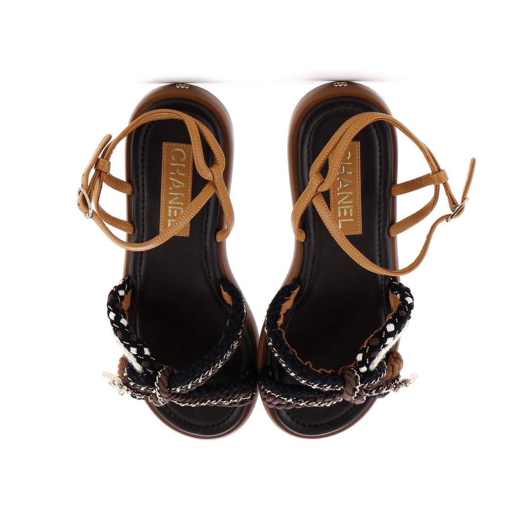 Women's CC Chain Sandals Braided Cord